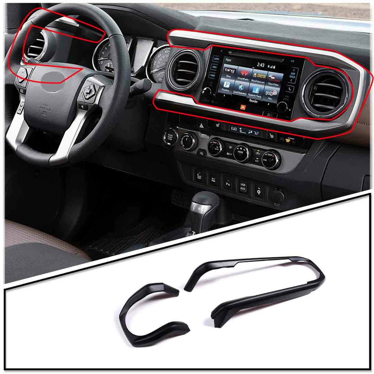 Matte Black Dashboard Decoration U Shape Trim For Toyota Tacoma 2016-2023 1