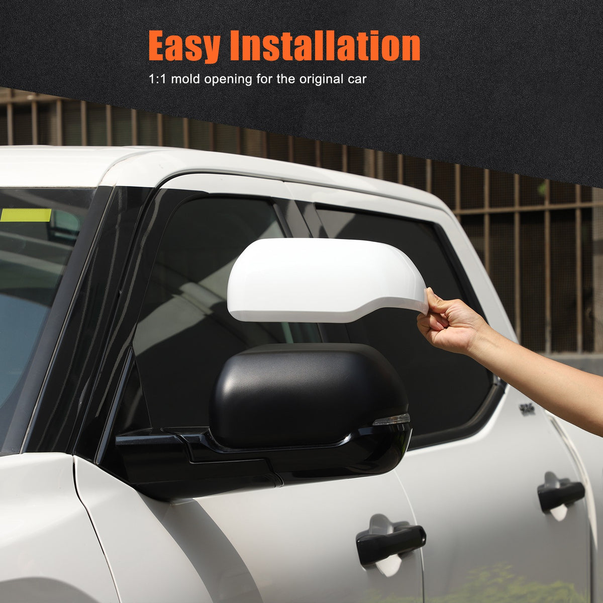 White ABS Exterior Rearview Mirror Cover Trim For Toyota Tundra/Sequoia 2022+ US 9