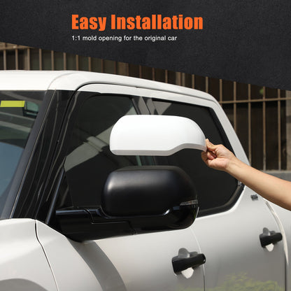 White ABS Exterior Rearview Mirror Cover Trim For Toyota Tundra/Sequoia 2022+ US 9