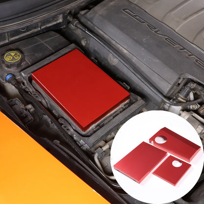 Red Aluminum Engine Coolant Fuse Box Trim Cover For Corvette C7 2014-2019 3