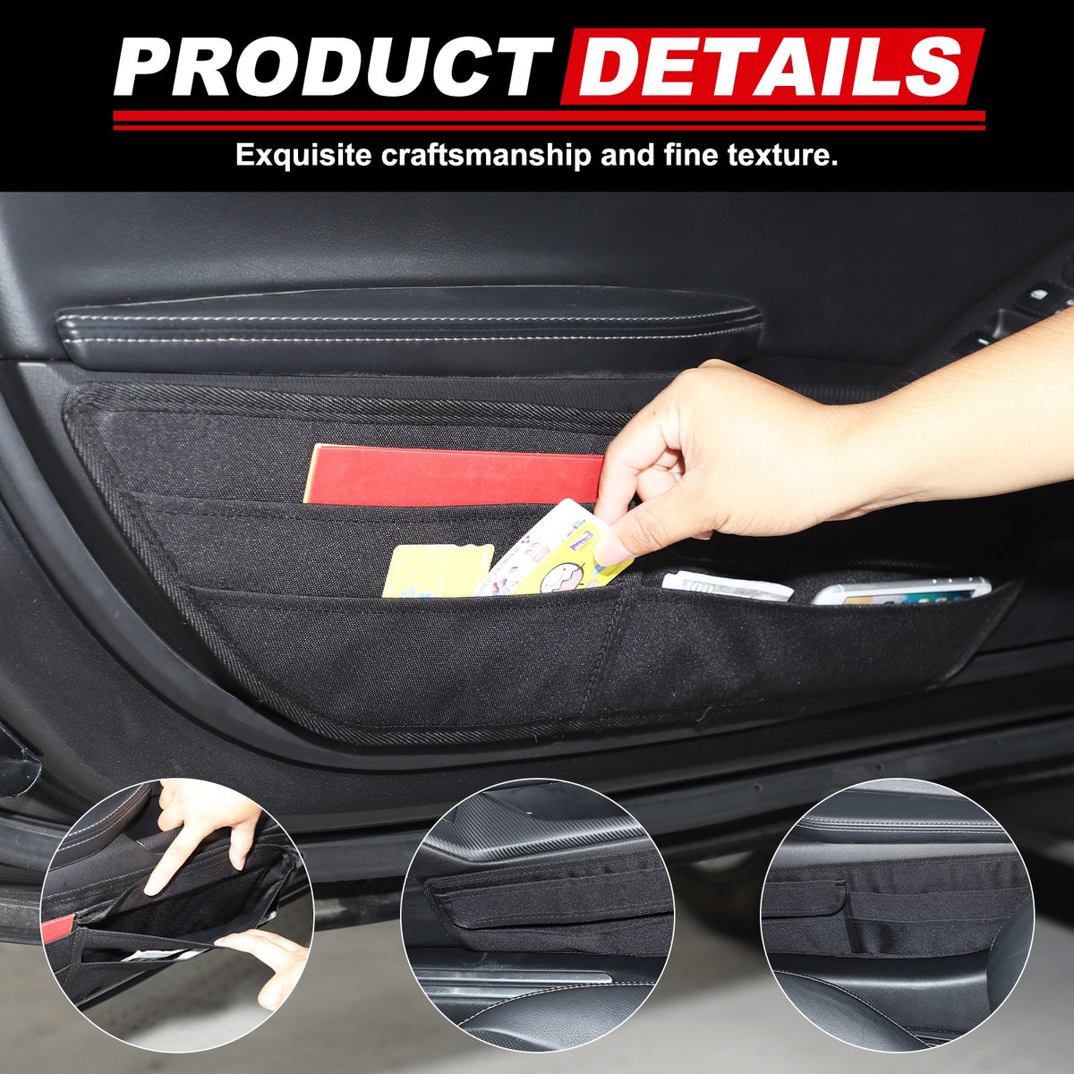 Front Door Storage Hanging Bag Tray For Mazda MX-5 Miata 2016-2023 19