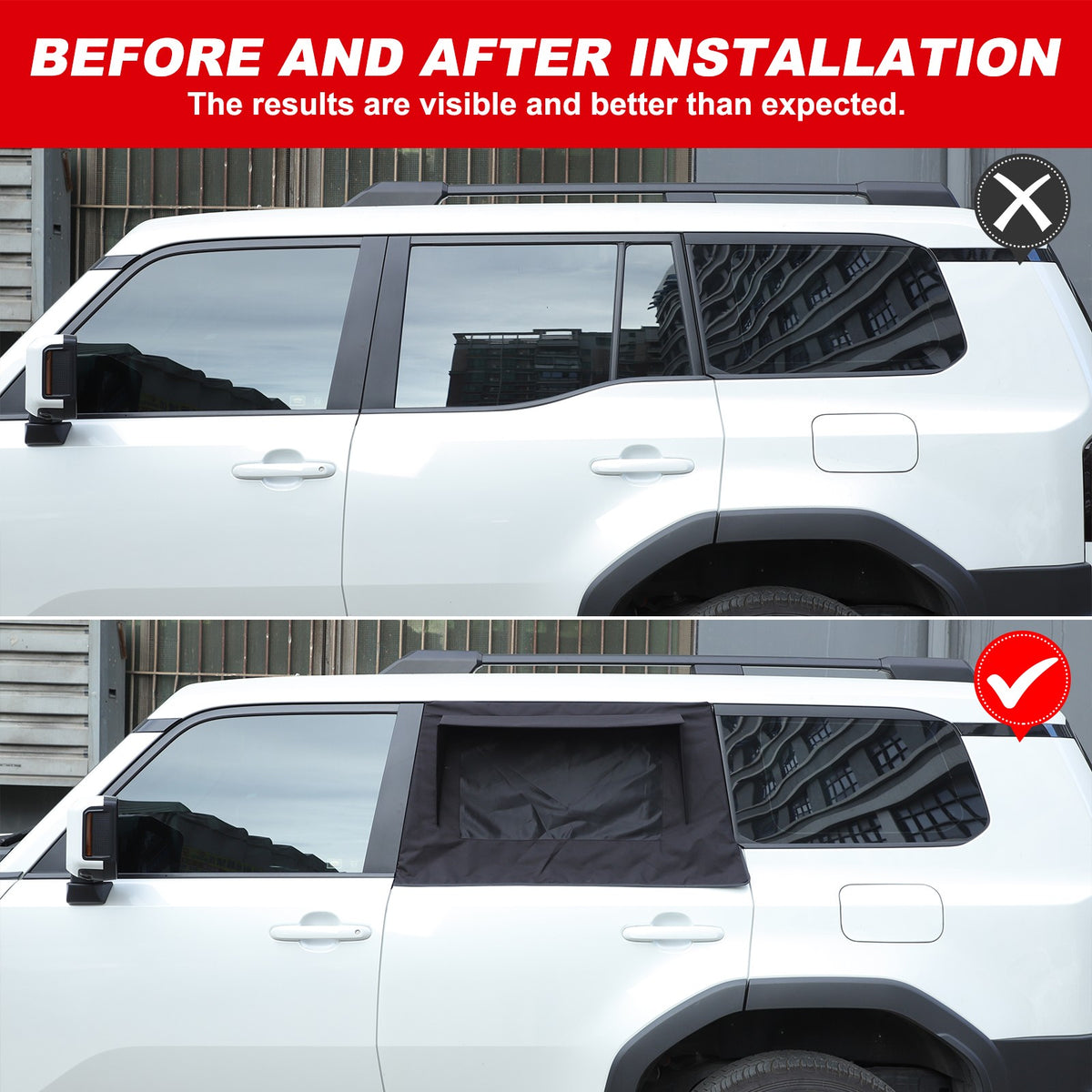 Rear Door Window Shade Trim Cover For Toyota Land Cruiser LC250 24+ 22