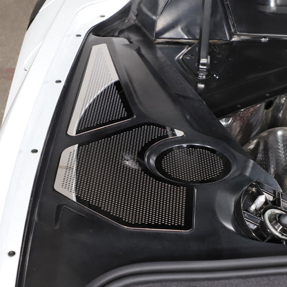 Stainless steel Car Engine Hood Compartment Panel Trim For Corvette C8 20-20 US 6