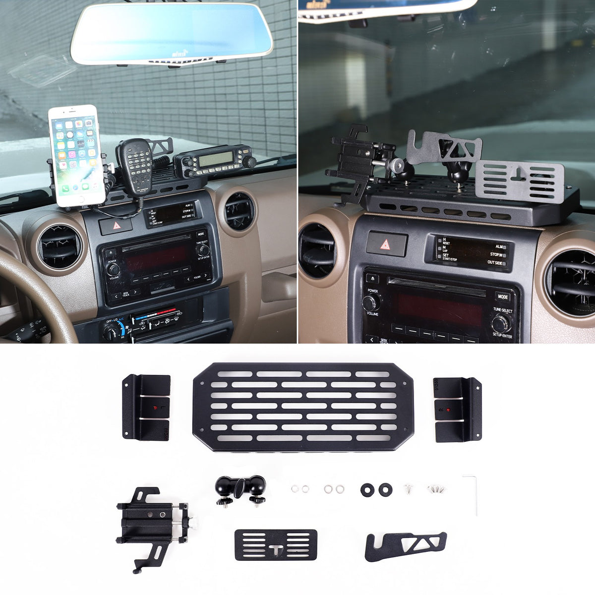 Off-Road Center Air Vent Phone Bracket For Toyota Land Cruiser LC71/76/79 2009+ 7