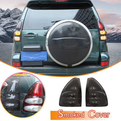 Smoked Black Rear Tail Light Guard Cover Trim Bezel For Toyota Prado FJ120 03-09 1