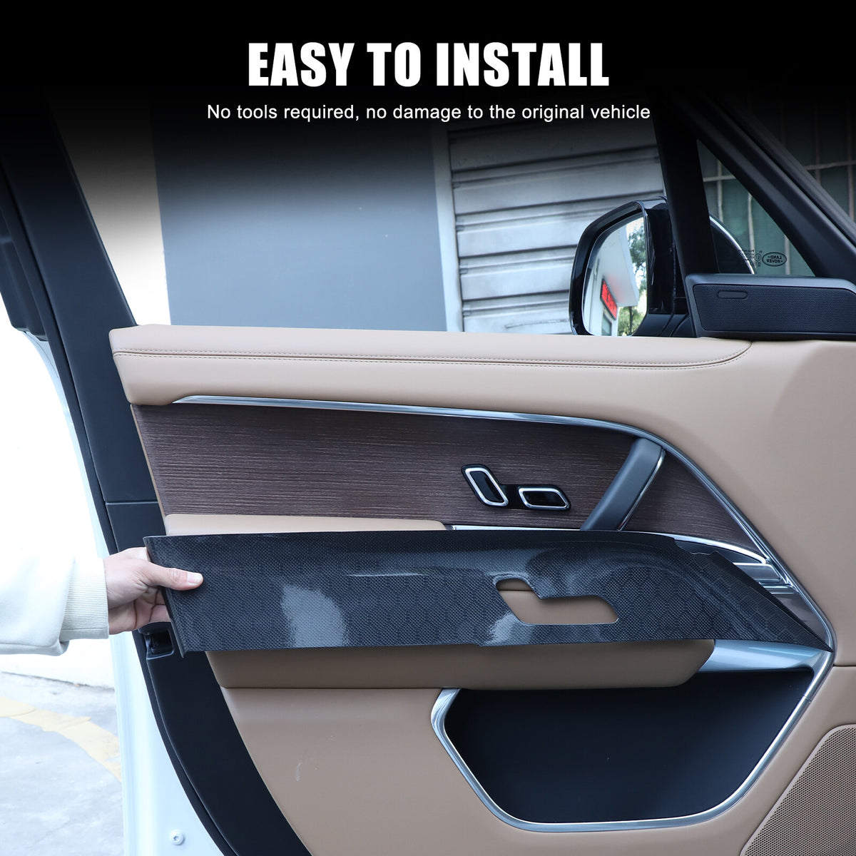 Honeycomb Carbon Fiber Interior Door Panel Trim For LR Range Rover Vogue L460 15