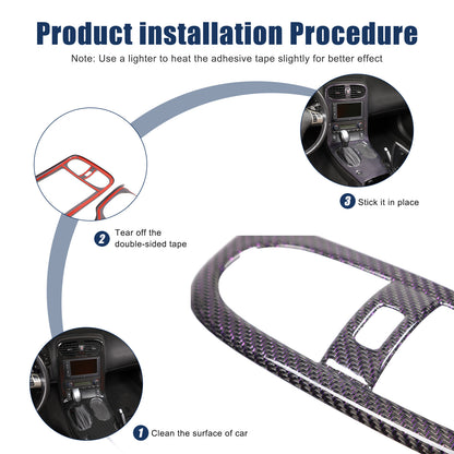 Real Carbon Fiber Interior Center Console Gear Trim For Corvette C6 2005-2013 16