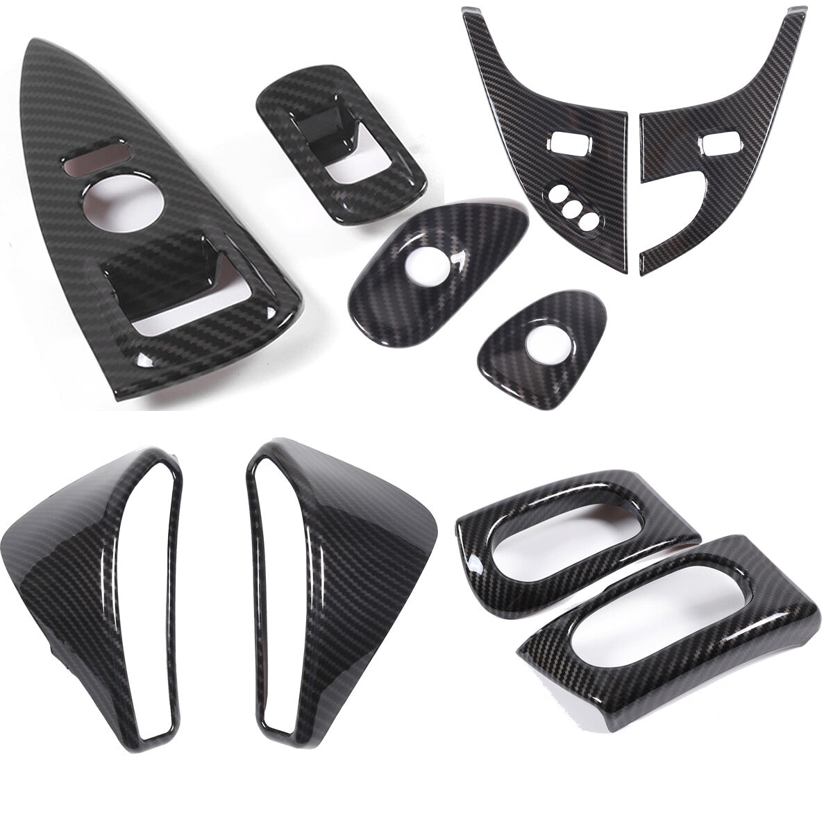 ABS Carbon Dashboard Interior Air Outlet Frame Sets For Corvette C6 05-13 US 2