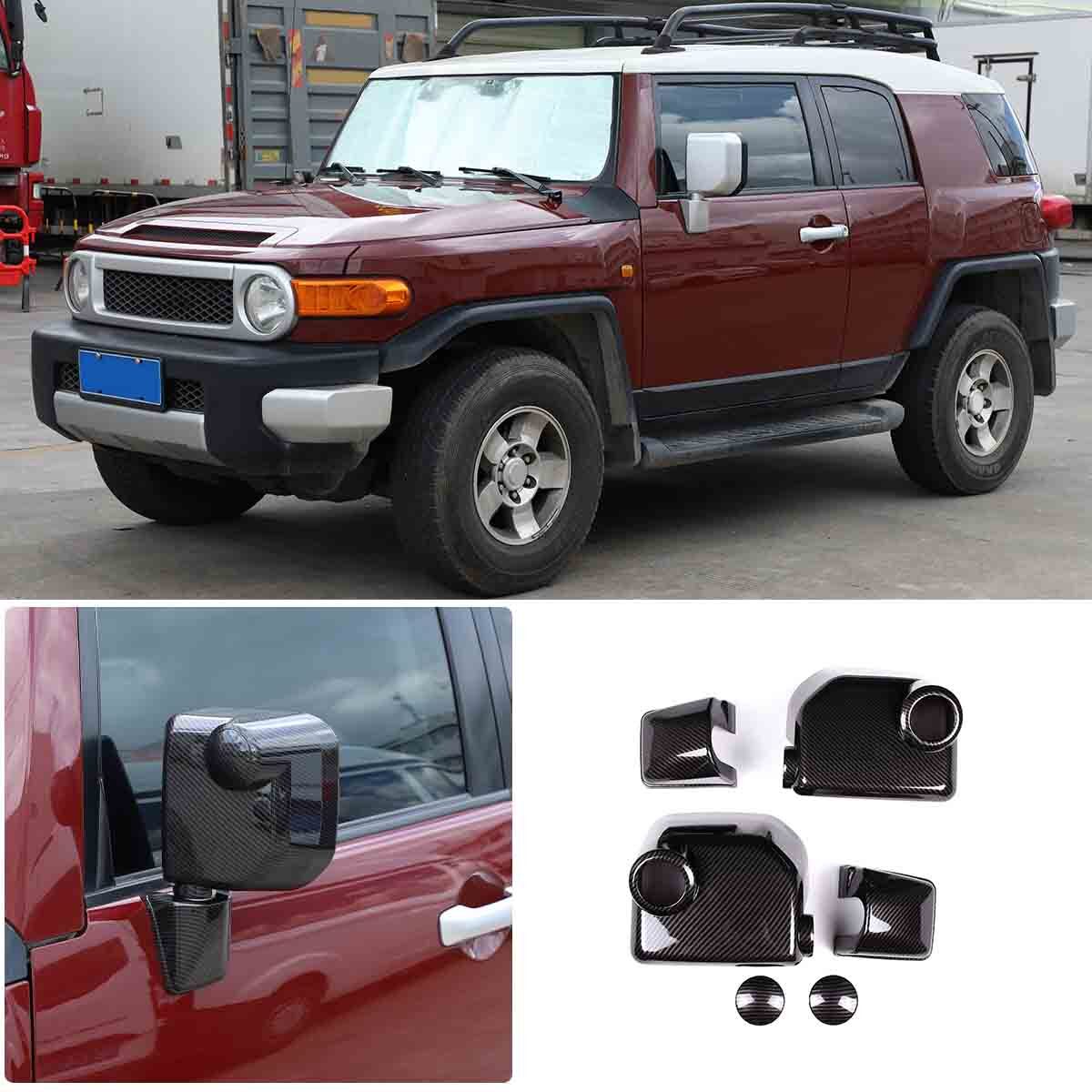 Carbon Exterior Rearview mirror base cover trim For Toyota FJ Cruiser 2007-2021 4
