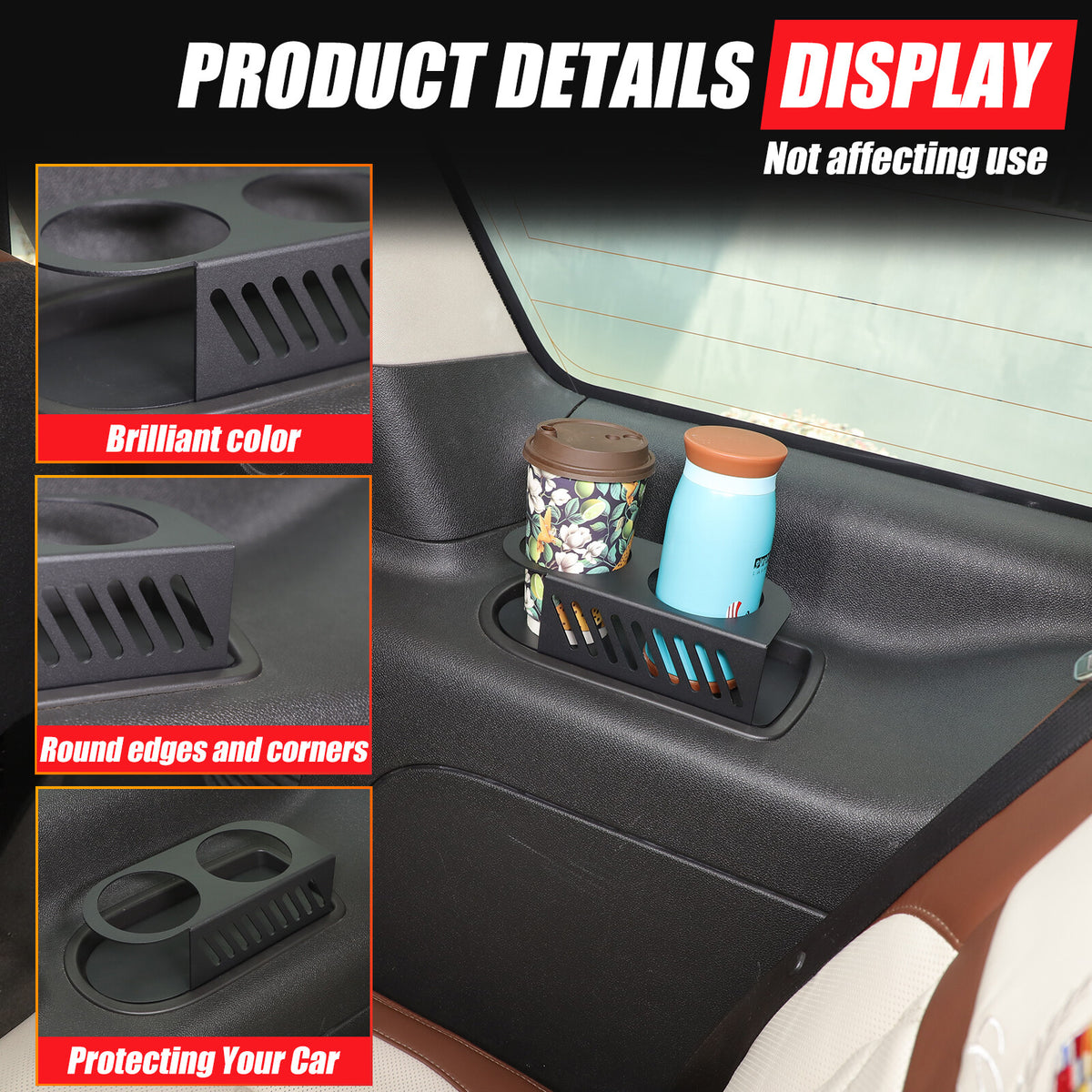 Aluminum Alloy Right Side Rear Cup Holder Trim For Cadillac Escalade 2007-2014 7