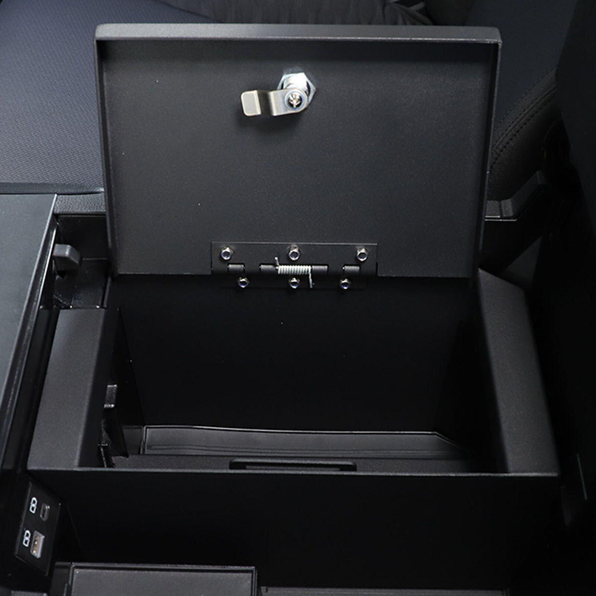 Center Console Safe Storage Box with Keys & Tray for Toyota Tundra 2022+ US 18
