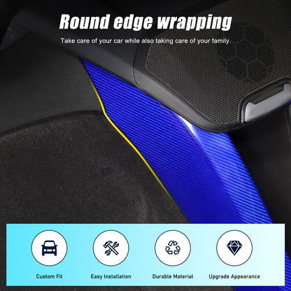Blue Carbon Fiber Console Waterfall Wireless Charger Trim For C8 Corvette 20+ 17