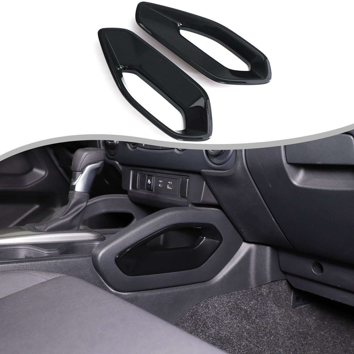 Glossy Black Center Console Side Armrest Frame Trim For Nissan Frontier 2022+ US 7