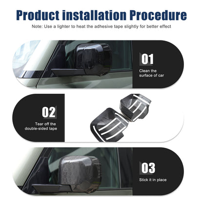 Honeycomb Carbon fiber Side Rear Mirror Cover Caps Trim For LR Defender 2020-24 9