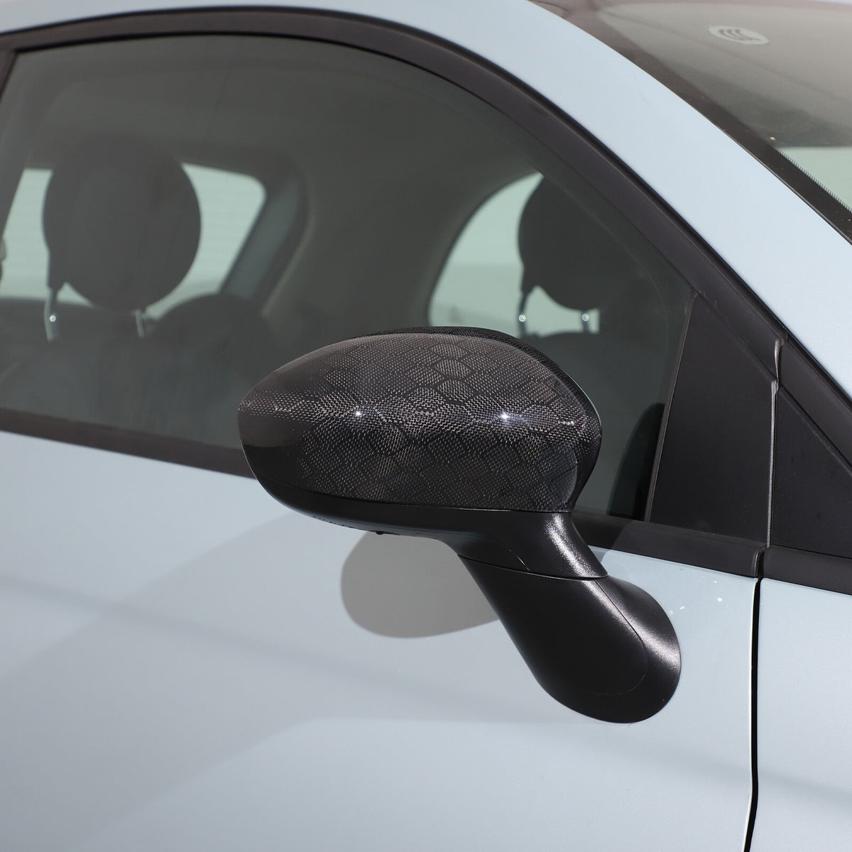 Honeycomb Carbon Fiber Exterior Side Mirror Trim For Fiat 500 Abarth 595 2010+ 19