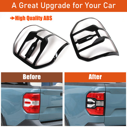 Glossy Black Rear Taillight Trim Cover Bezel For FORD Maverick 2022-2023 20