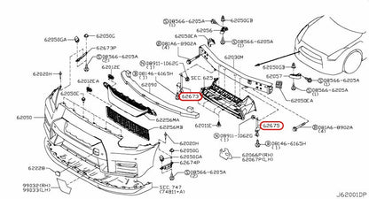 Nissan OEM BRACKET-FRONT BUMPER SIDE,RH & LH Set For R35 GT-R MY11- 3
