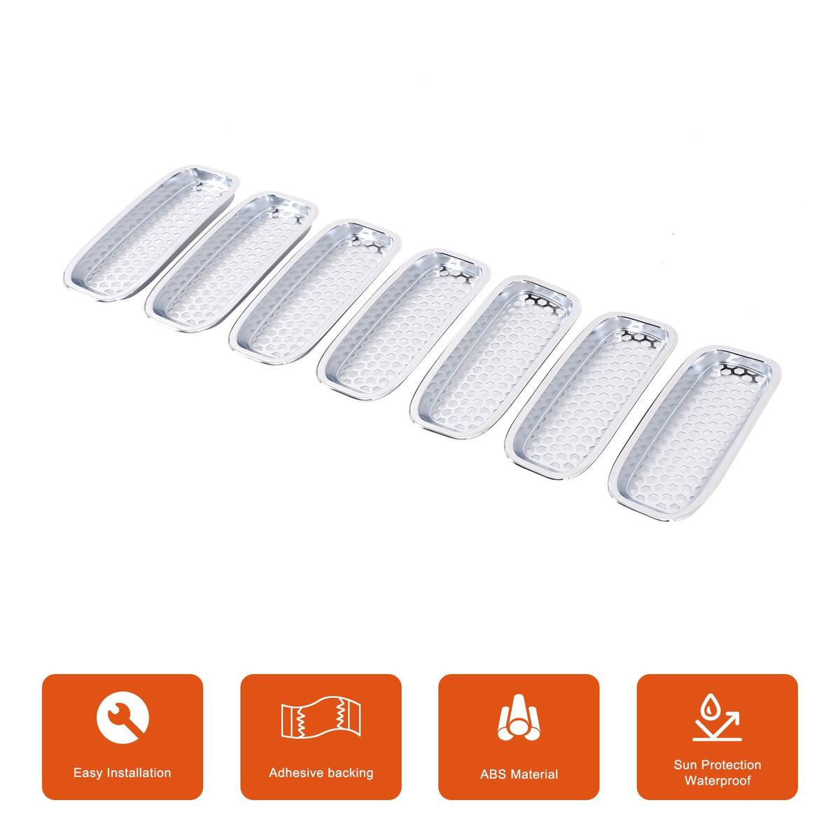 Silver Chrome Exterior Door Handle Mirror Hood Vent Trim Kit For Hummer H2 03-09 151