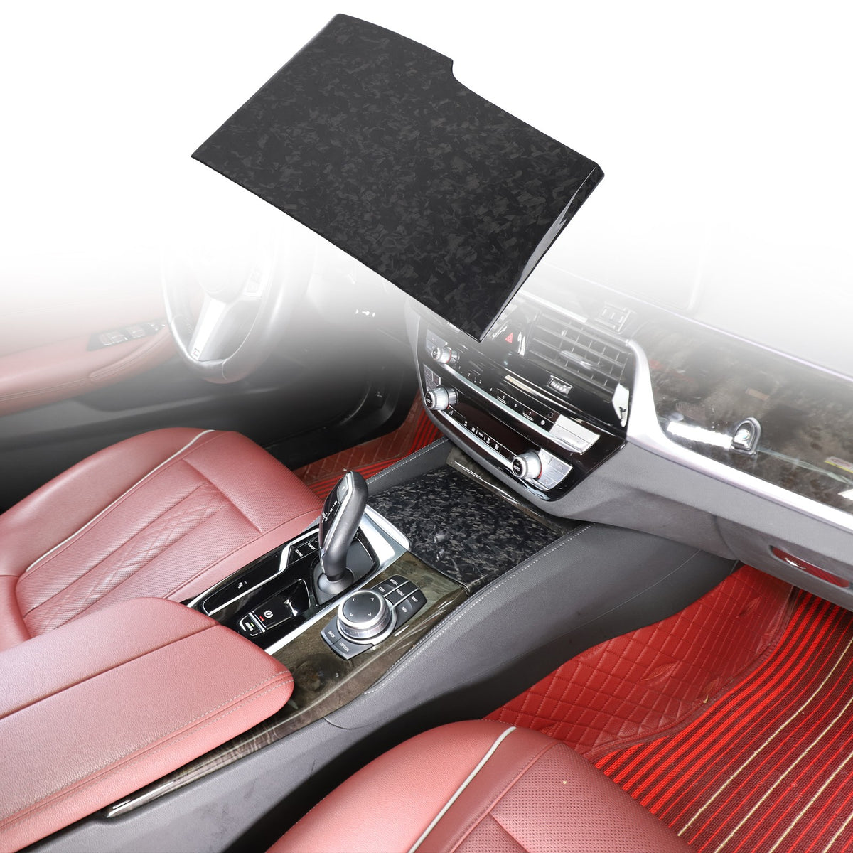 Forged Real Carbon Fiber Center Cup Holder Trim For BMW 5 Series G30 2018-2022 20