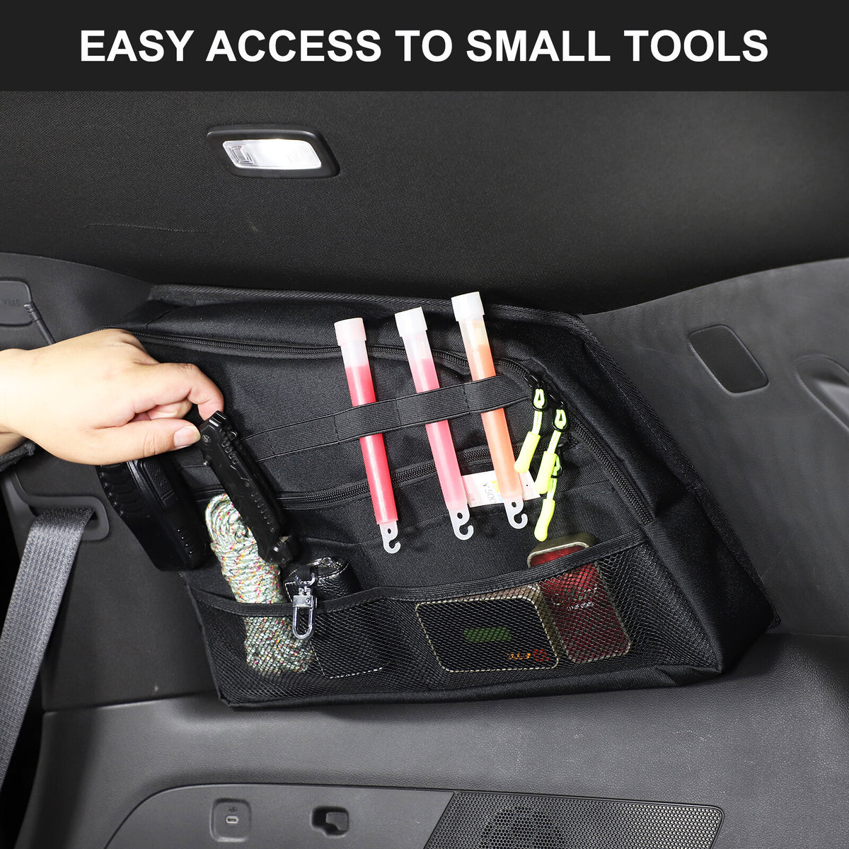 Rear Trunk Left Side Window Storage Bag Organizer For Cadillac XT6 20-24 13