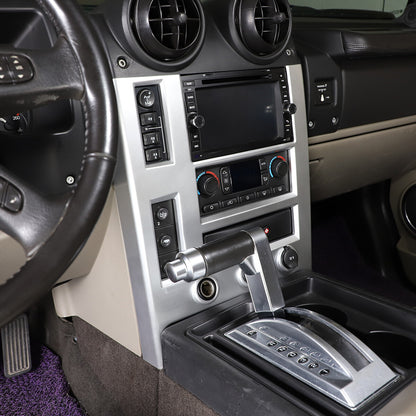 Silver ABS Interior Central Control Frame Cover Trim For Hummer H2 2003-07 3