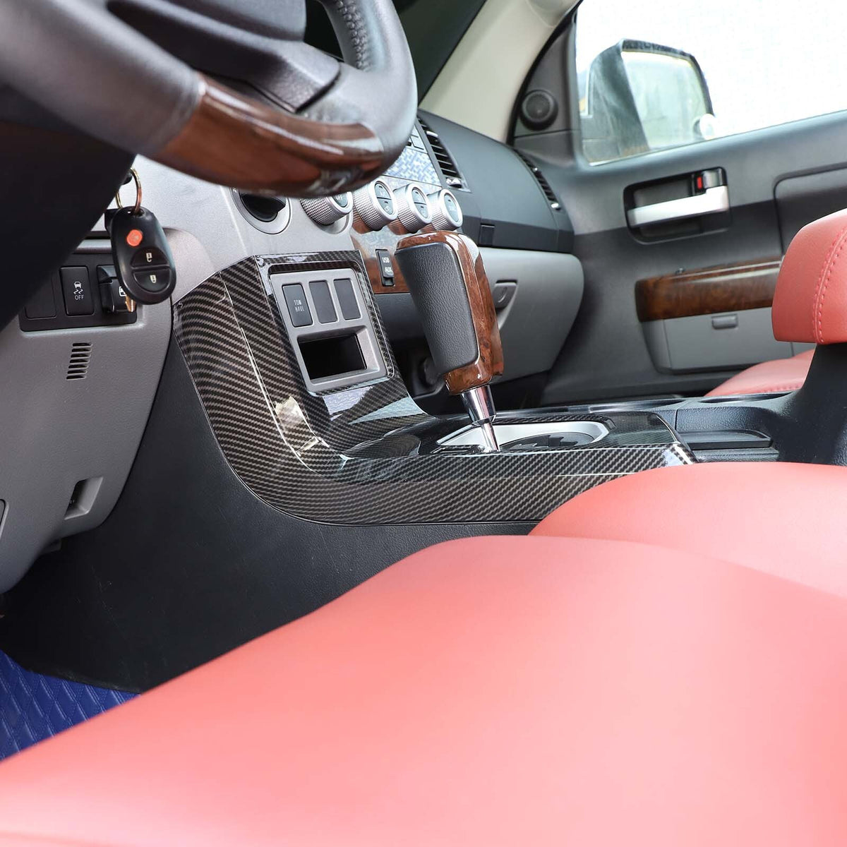 Carbon Fiber ABS Center Console Cover Trim Frame For Toyota Tundra 2007-2013 US 10