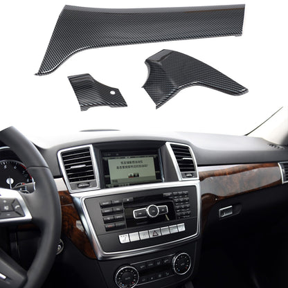 Carbon Fiber ABS Center Console Panel Trim For Benz ML W166/GL X166 2013‑2015 2