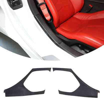 Real Carbon Fiber Interior Door Sill Plate Rear Trim For Corvette C8 2020+ US 3