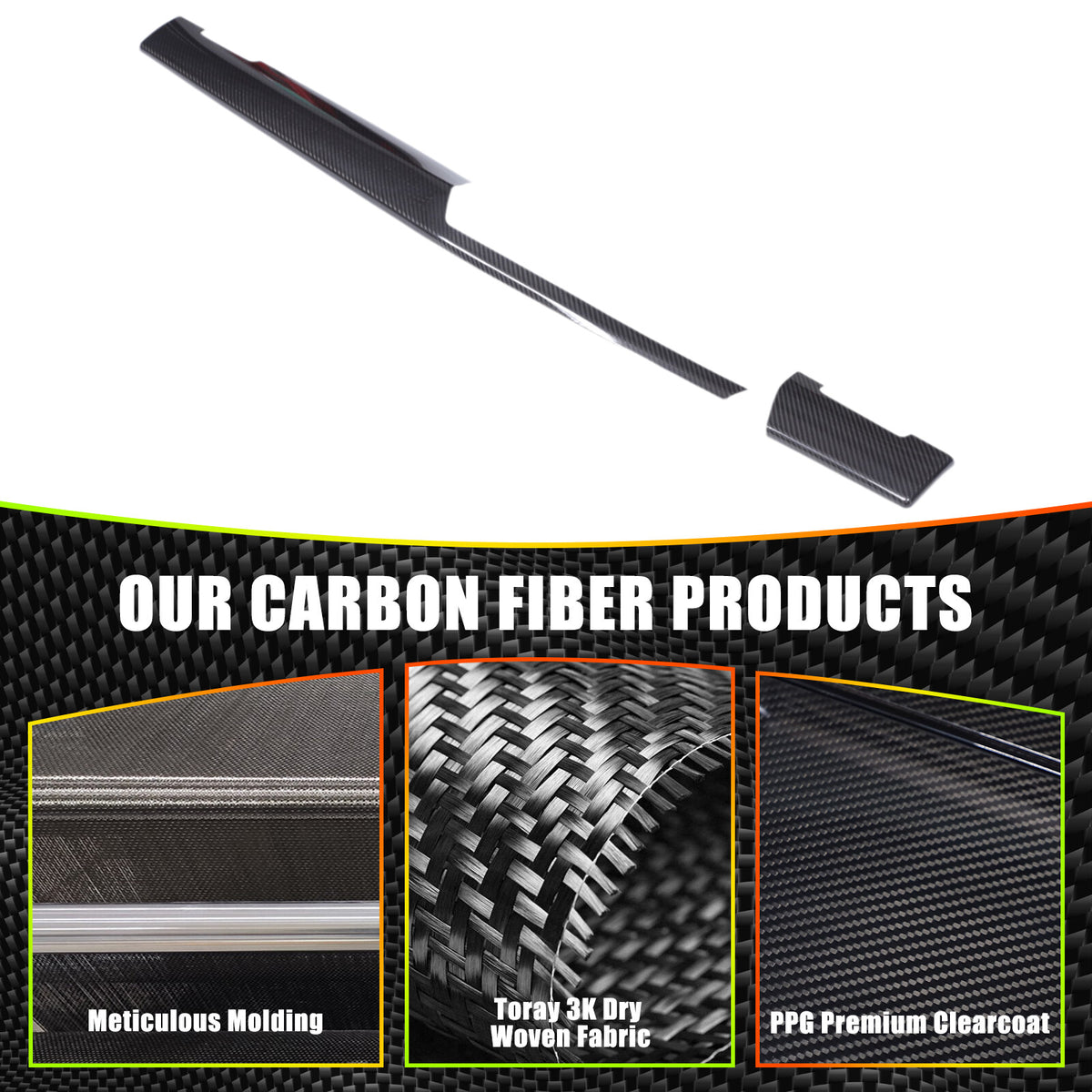 Real Carbon Fiber Center Co-pilot Dash Cover Trim Kit For BMW 5 Series G60 2024+ 22