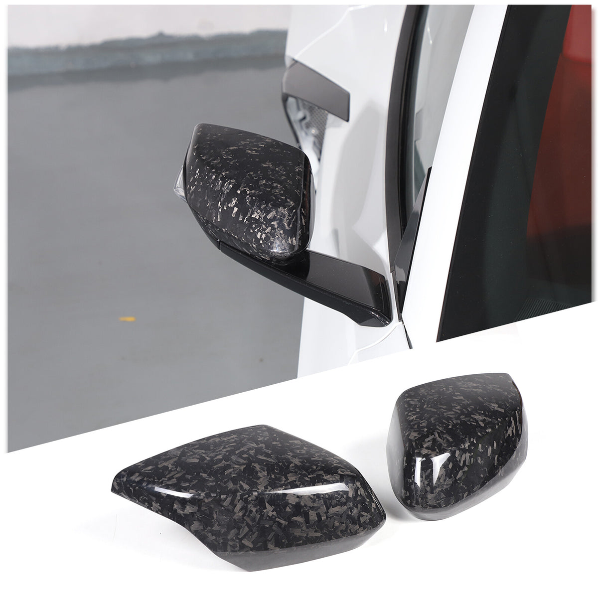 Forged Real Carbon Fiber Side Review Mirror Cover Trim For Corvette C8 2020-26 3