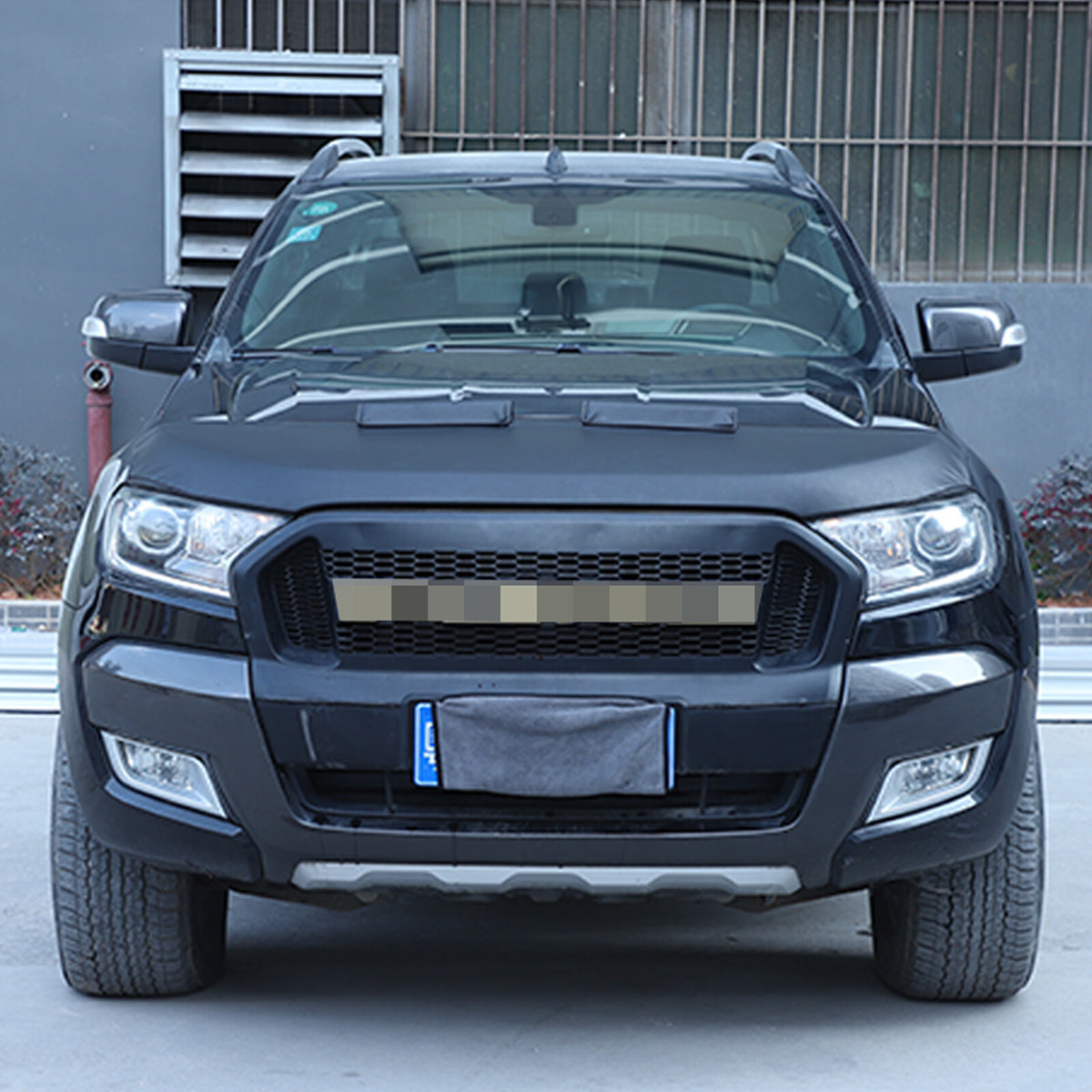 Black Car Bonnet Hood Bra Protector Mask Cover For Ford Ranger 2015-2021 3