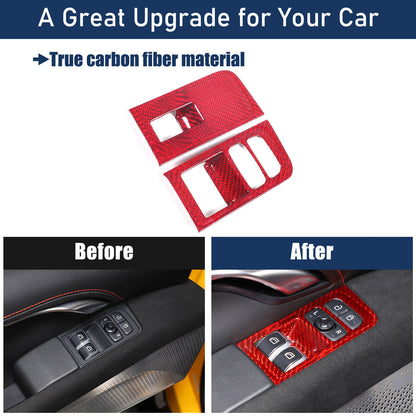 Red Real Carbon fiber Window Lift Switch Button Trim For Lotus EMIRA 2021-2025 18
