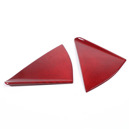 Red Real Carbon Window Triangle Cover Trim For Corvette C8 Convertible Z06 Z51 6