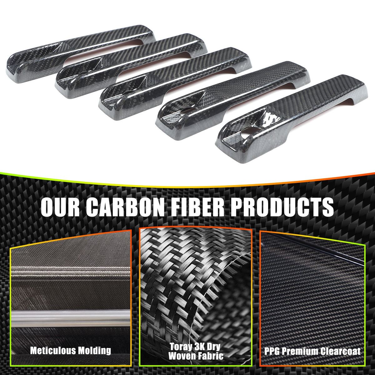 Real Carbon Fiber Exterior Door Handle Cover Trim For Benz G-Class W464 2025+ 7