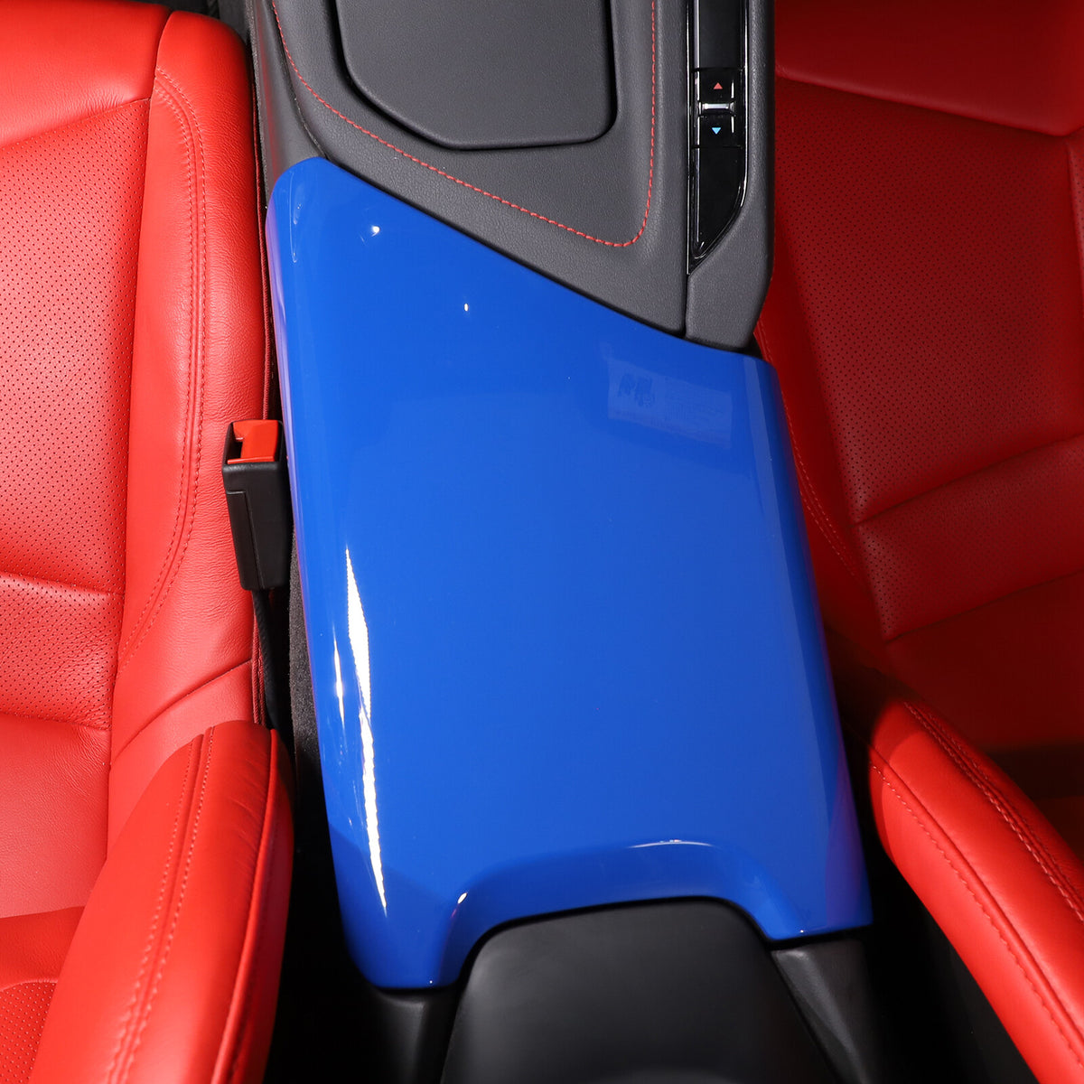 Dark Blue Console Armrest Box Lid Covers For C8 Corvette Stingray Z06 Z51 20-26 9