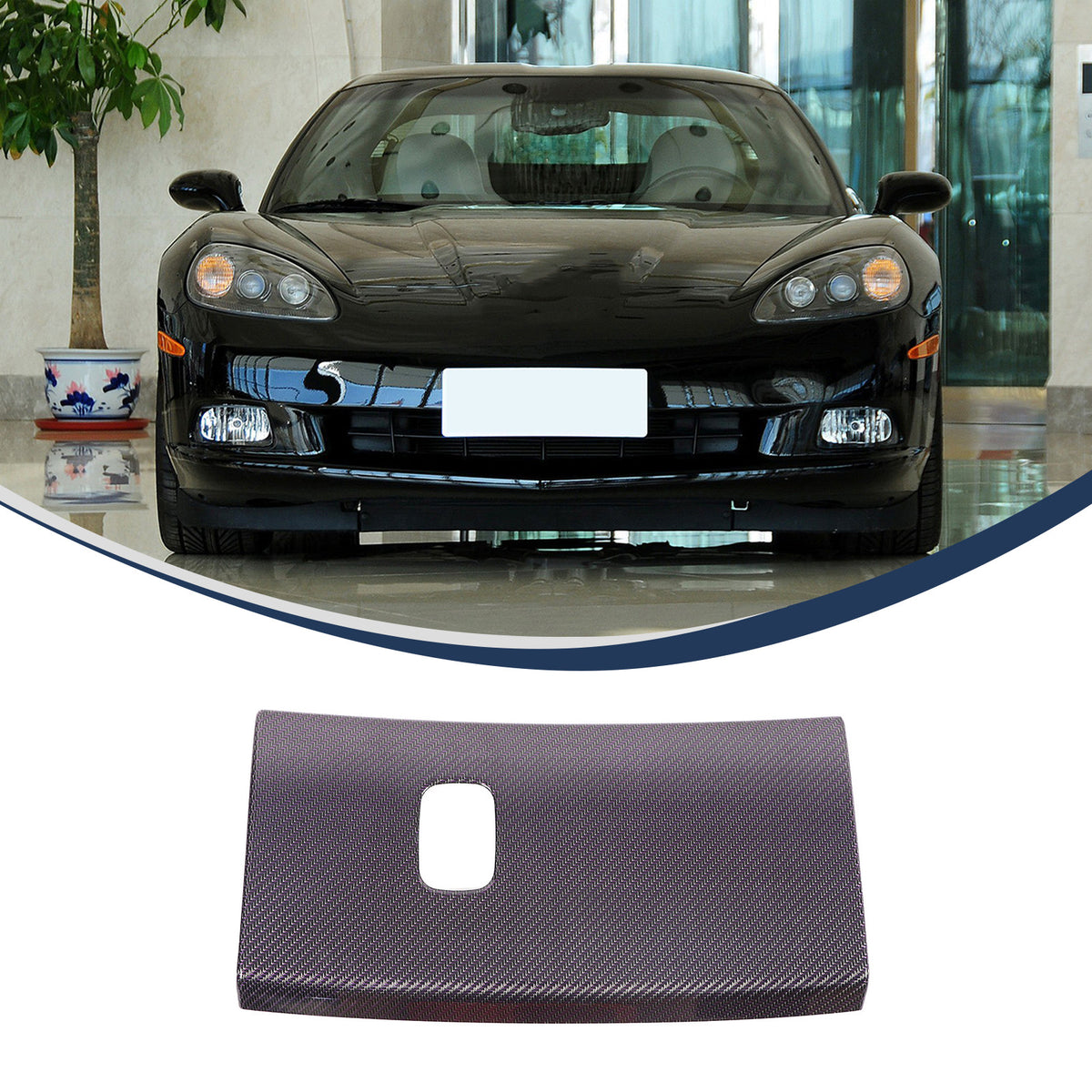 Real Carbon Fiber Co-pilot Storage Glove Box Cover For Corvette C6 2005-13 4