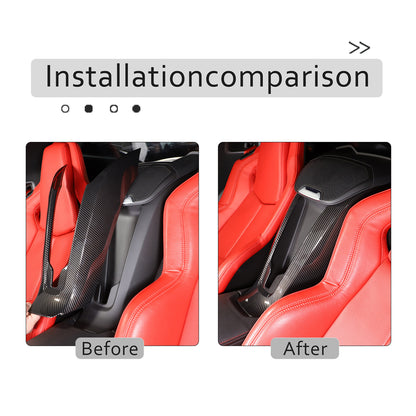 2pcs Carbon ABS Waterfall Wireless Charger Cover For Corvette C8 Convertible 12