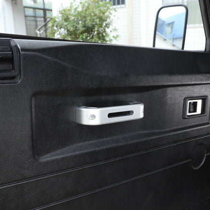 Silver Hollow Inner Door Handle Grab Handle Trim For Land Rover Defender 2004-18 7