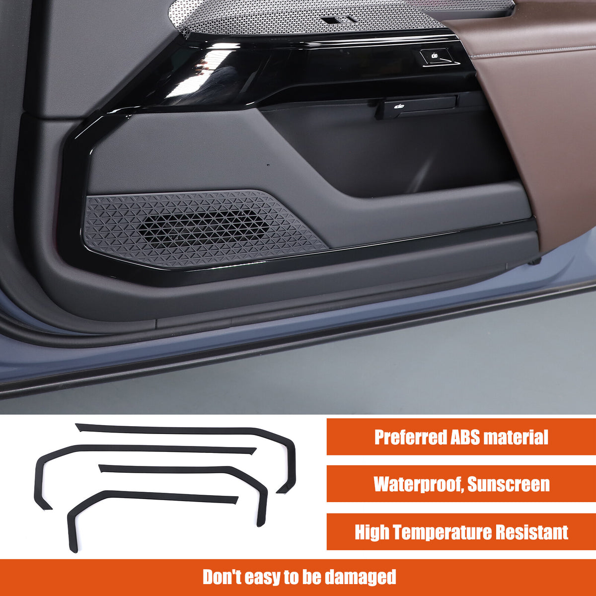 Glossy Black Inner door Armrest panel Trim Cover For BMW 7 Series G70 2023-2025 15