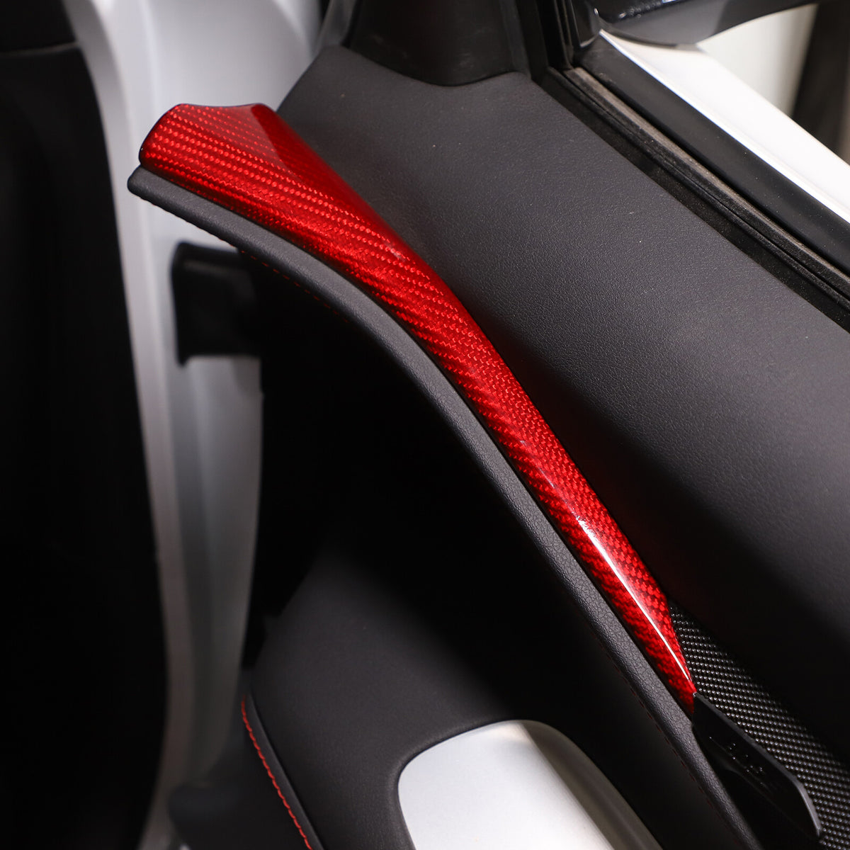 Red Real Carbon Fiber Interior Trim for Corvette C8 20-25 132