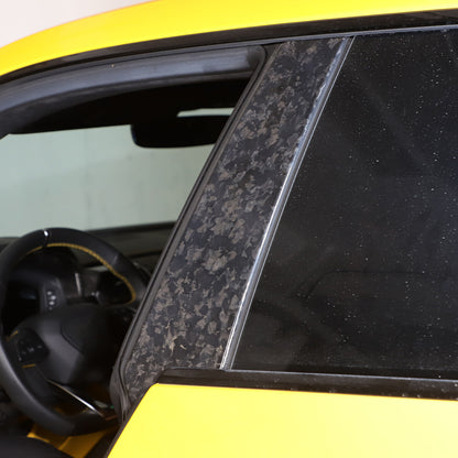 Forged Carbon Pillar Posts Door Window Trim Cover For Lamborghini URUS 2018-23 2