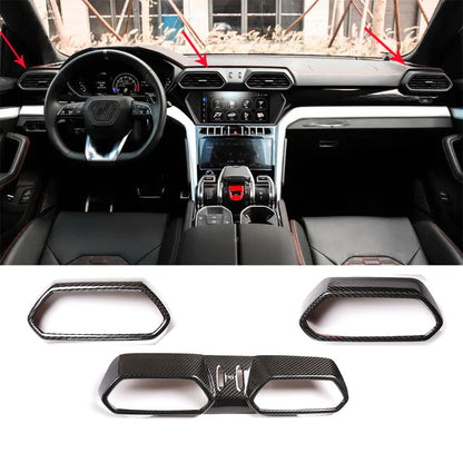 Carbon Fiber Console & Side Air Outlet Cover Trim For LAMBORGHINI URUS 2018-23 1