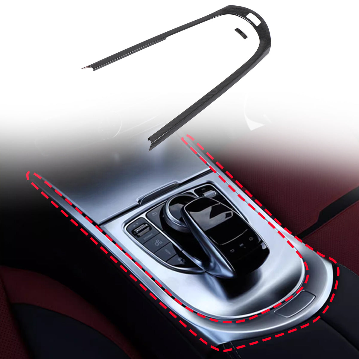 Real Carbon Fiber Center Console Gear Shift Trim For Benz G-Class W465 2025 US 3
