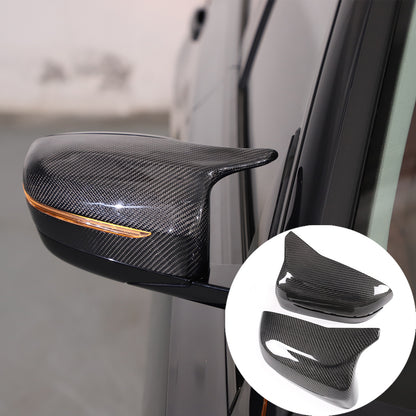 Real Carbon Fiber Rearview Mirror Cover Caps For 19-21 BMW 3 G15 G20 G21 G22 G30 1