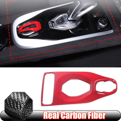 Red Real Carbon Fiber Center Gear Trim Cover For Lotus EMIRA V6 AT 2021-2025 3