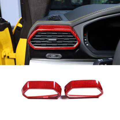 Red Carbon fiber Side Air Vent Outlet Cover Trim For Lamborghini URUS 2018-23 1