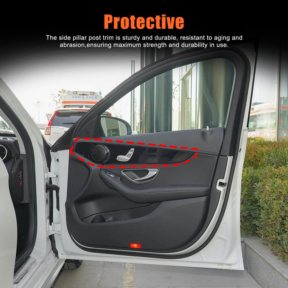 ABS Carbon Fiber Interior Door Panel Trim Cover For Benz C-Class W205 2015-21 US 20