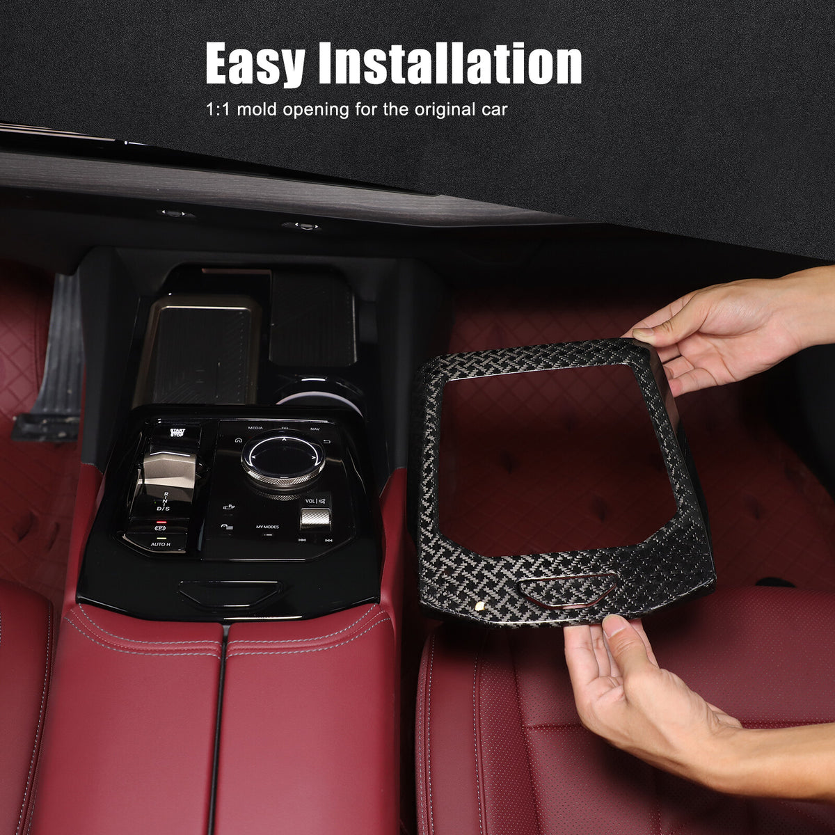 Real Carbon Fiber Center Console Gear Shift Panel Trim For BMW 5 Series G60 24+ 14