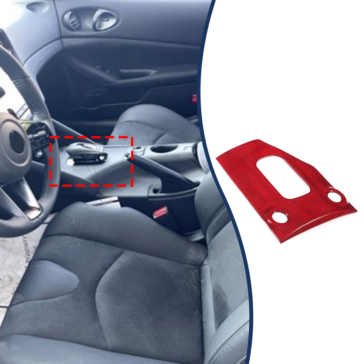 Red Real Carbon Fiber Interior Center Console Trim For Nissan Z 400Z RZ34 2023+ 21