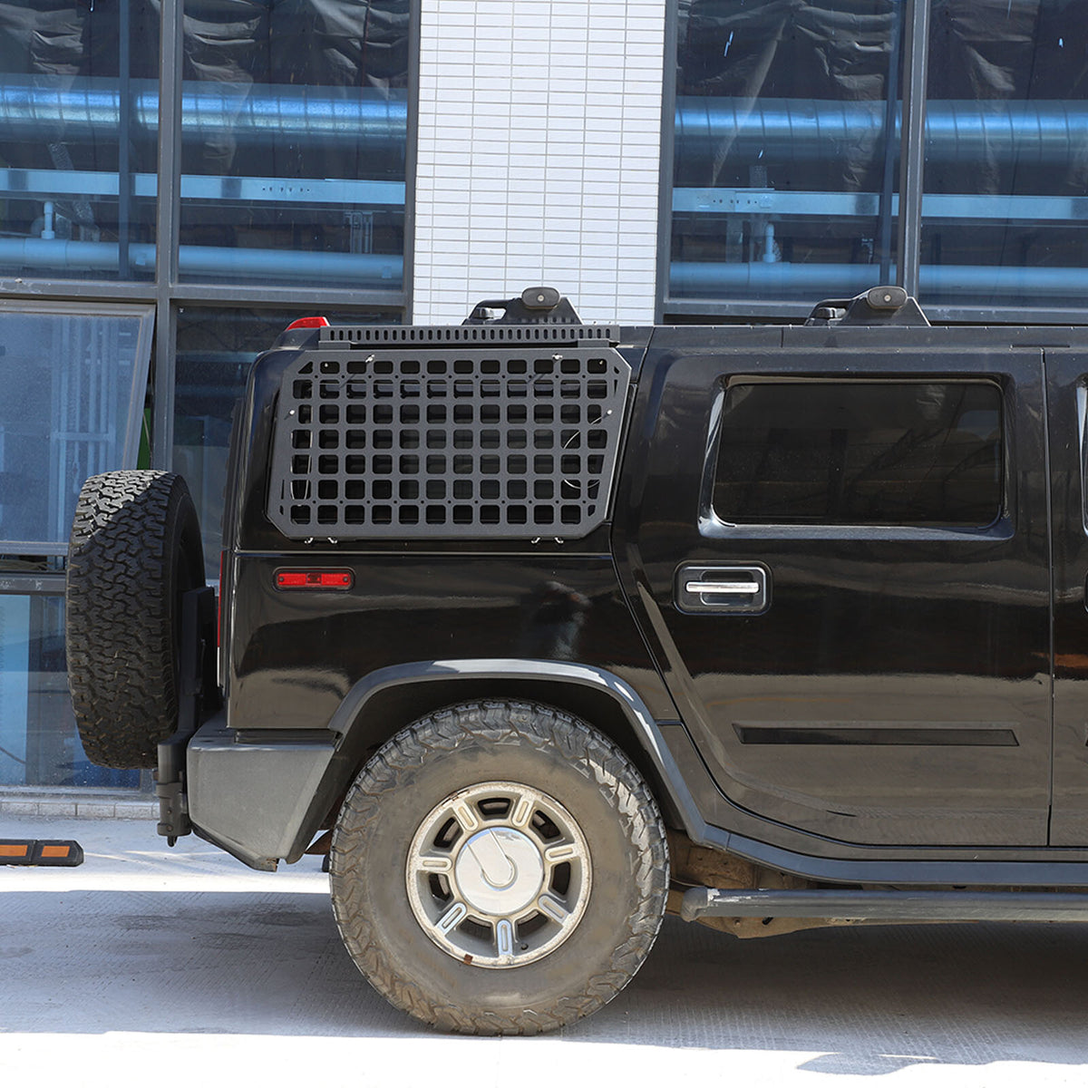 Aluminum Rear Window Armor Protector Molle Panel Cover For Hummer H2 SUV 03-09 9